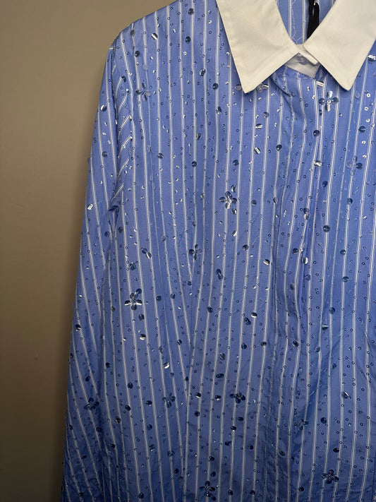 Camicia righe strass KIKISX