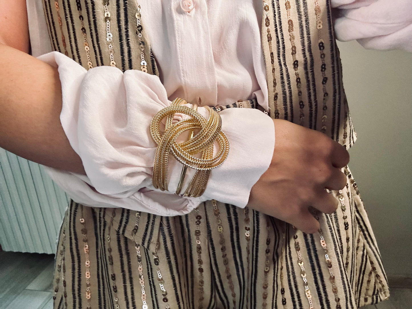 Camicia bracciali HaveOne~rosa cipria