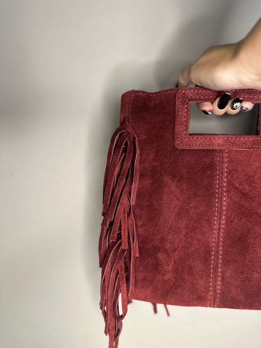 Borsa frange suede