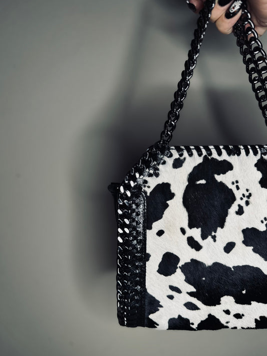 Borsa catene cavallino muccato