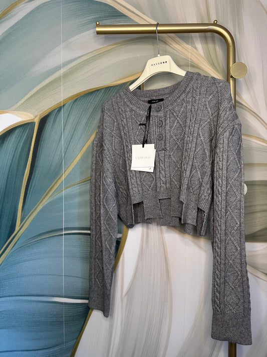 Maglione Crop Lumina grigio mélange