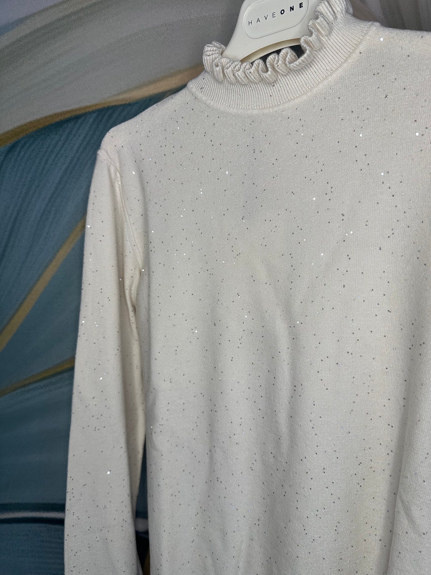 Maglia micro paillettes rouches Haveone