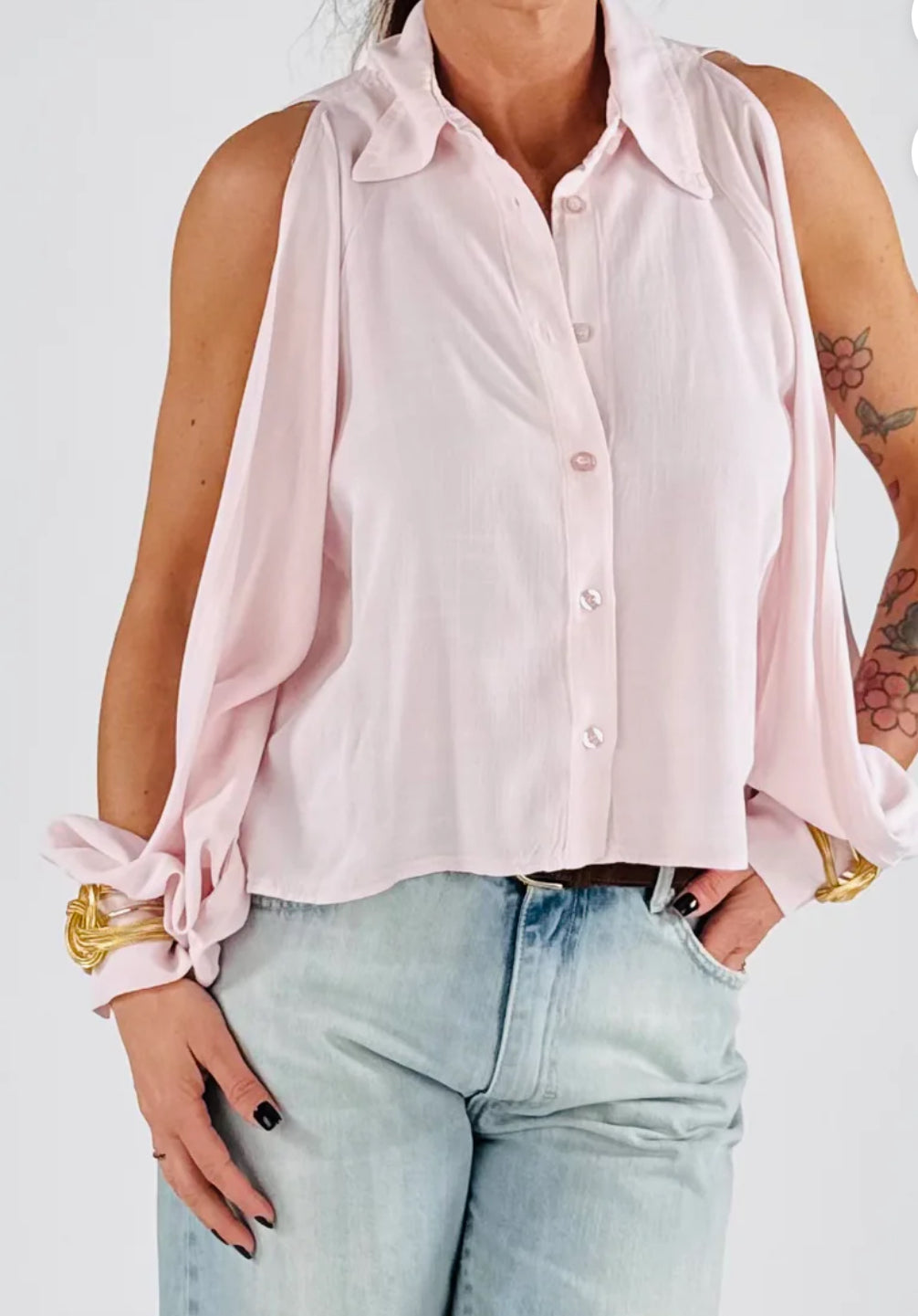 Camicia bracciali HaveOne~rosa cipria