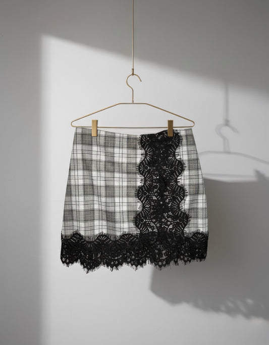 Minigonna check pizzo HaveOne