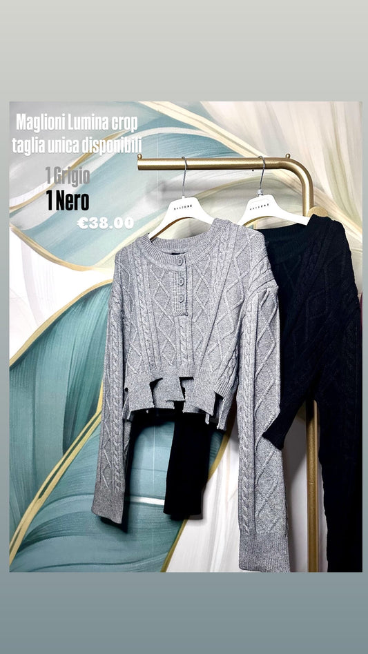 Maglione crop Lumina nero