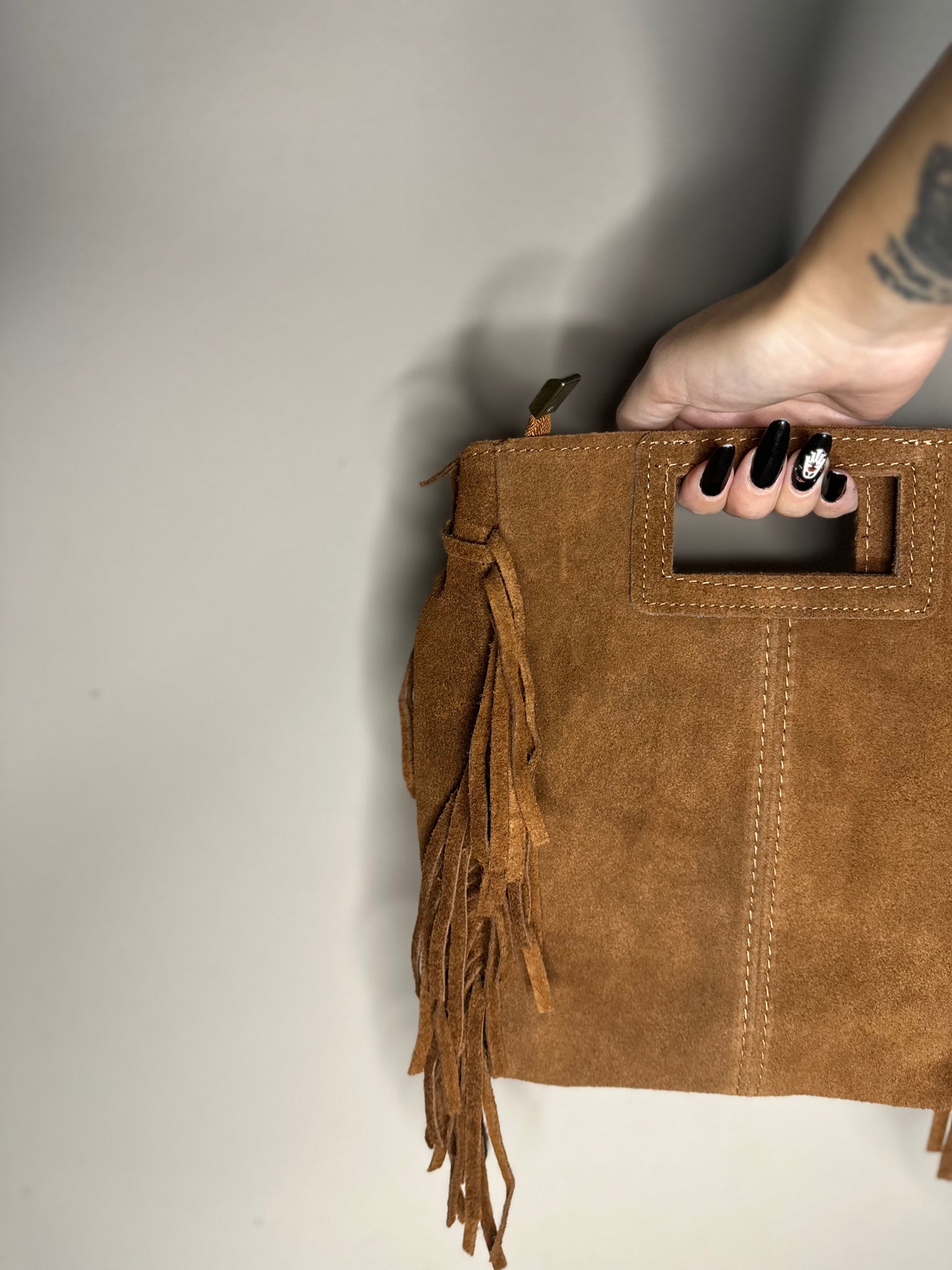 Borsa frange suede
