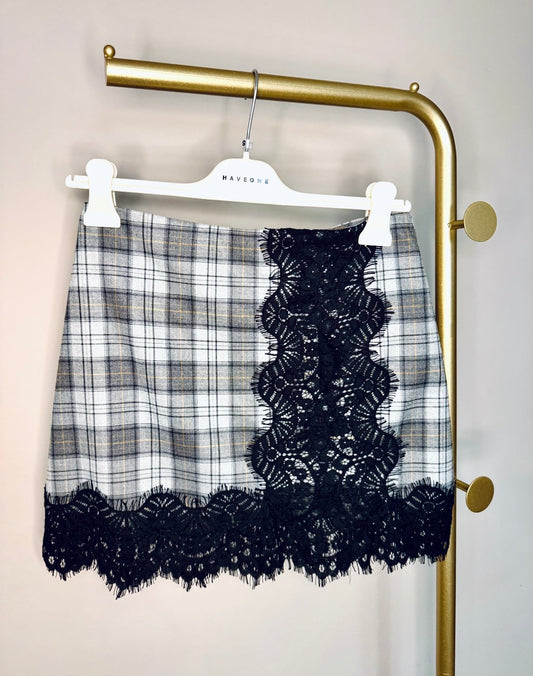 Minigonna check pizzo HaveOne