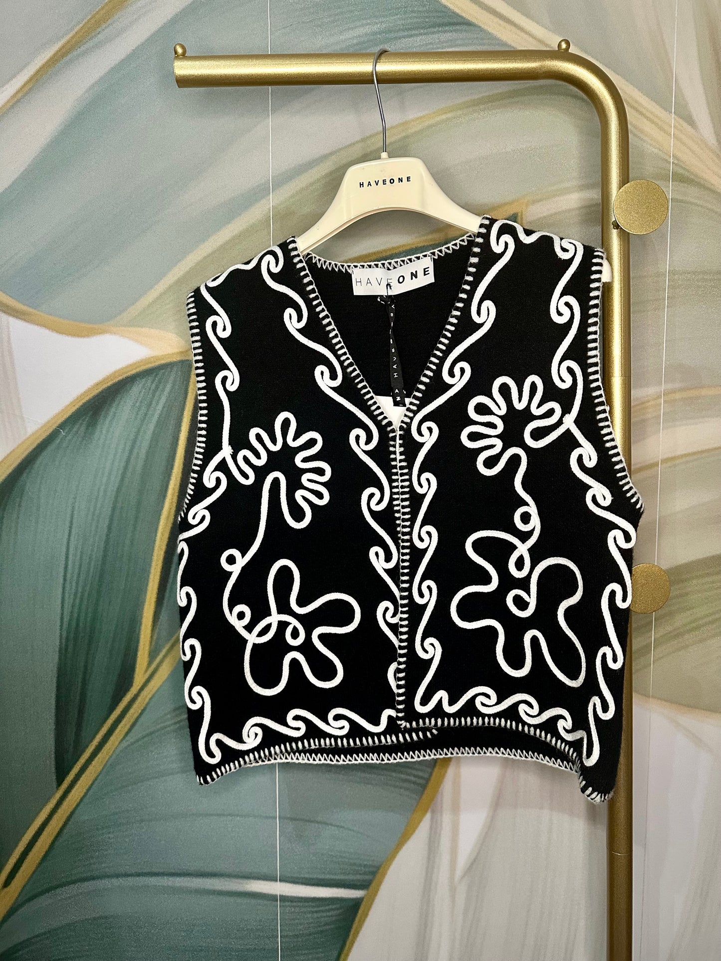 Gilet HaveOne Nero con ricamo