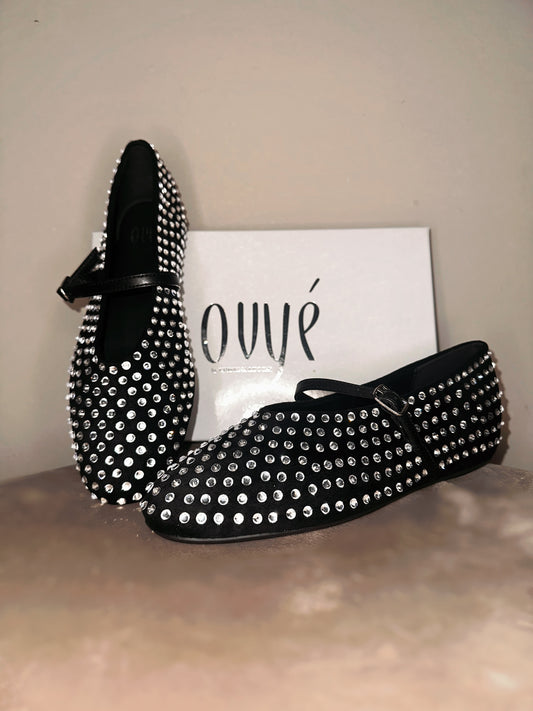 Ballerine in camoscio strass Ovyé
