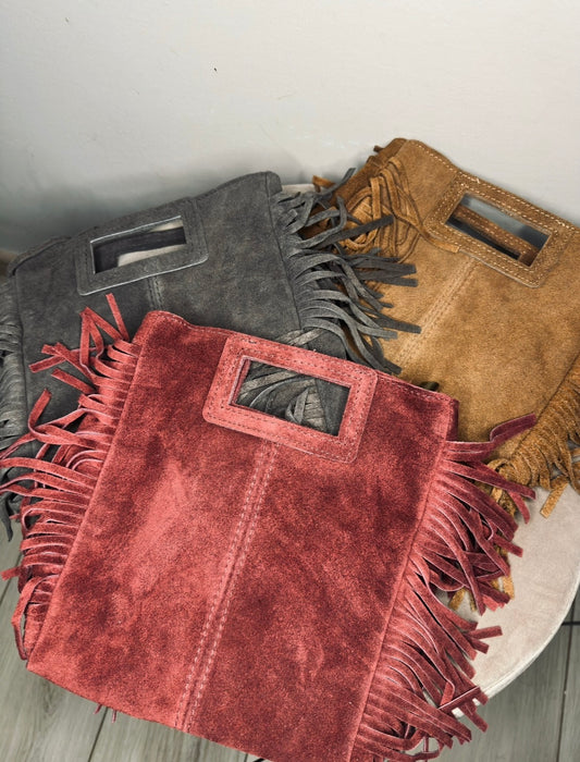 Borsa frange suede