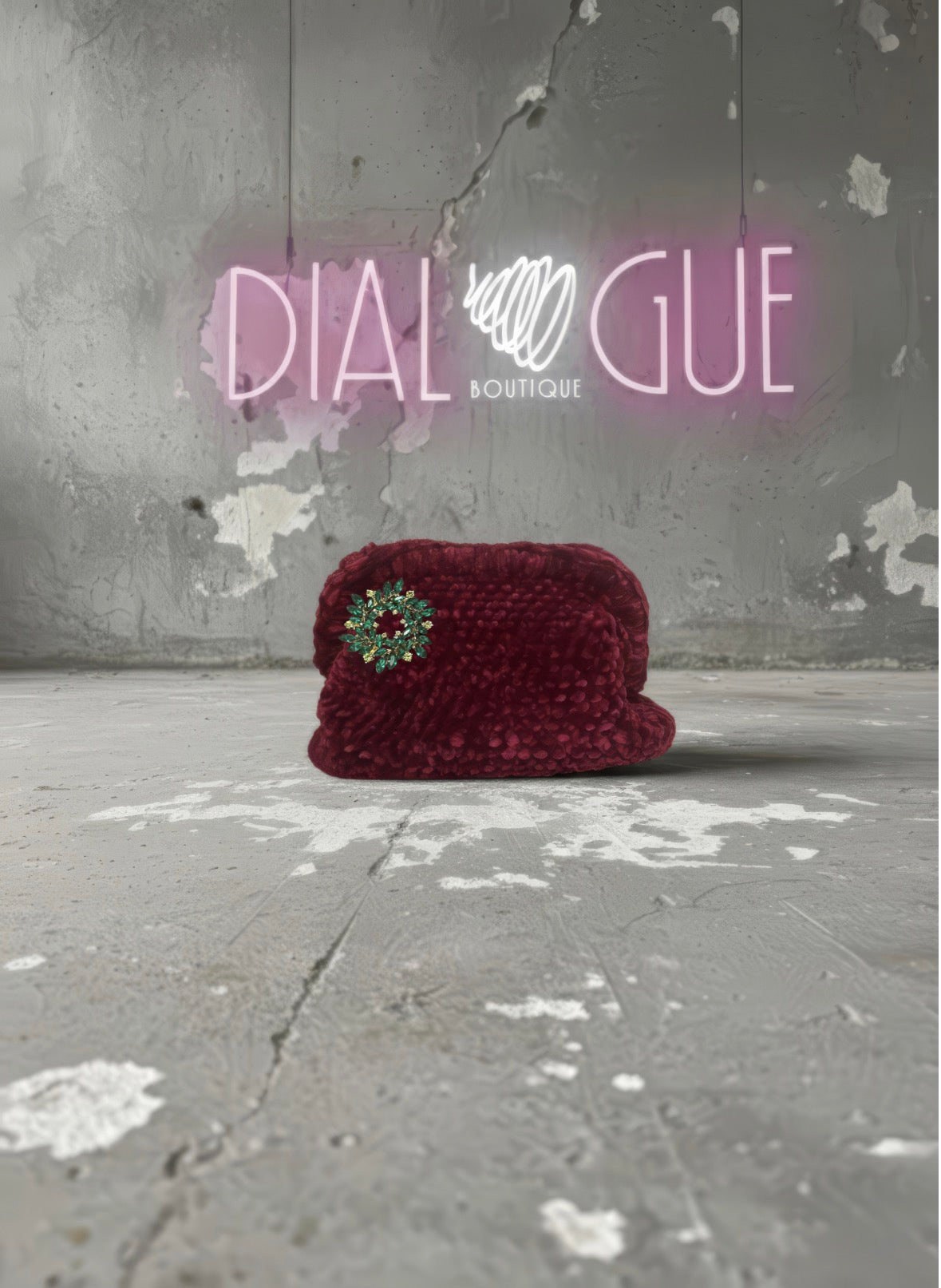 Clutch velluto bordeaux-Ghirlanda