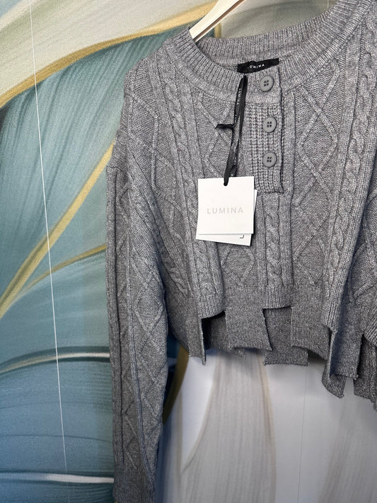 Maglione Crop Lumina grigio mélange