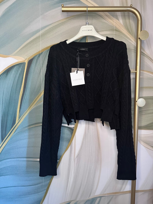 Maglione crop Lumina nero