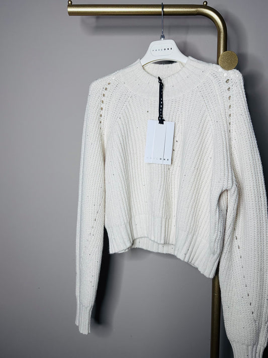 Maglione Haveone burro micro pailettes