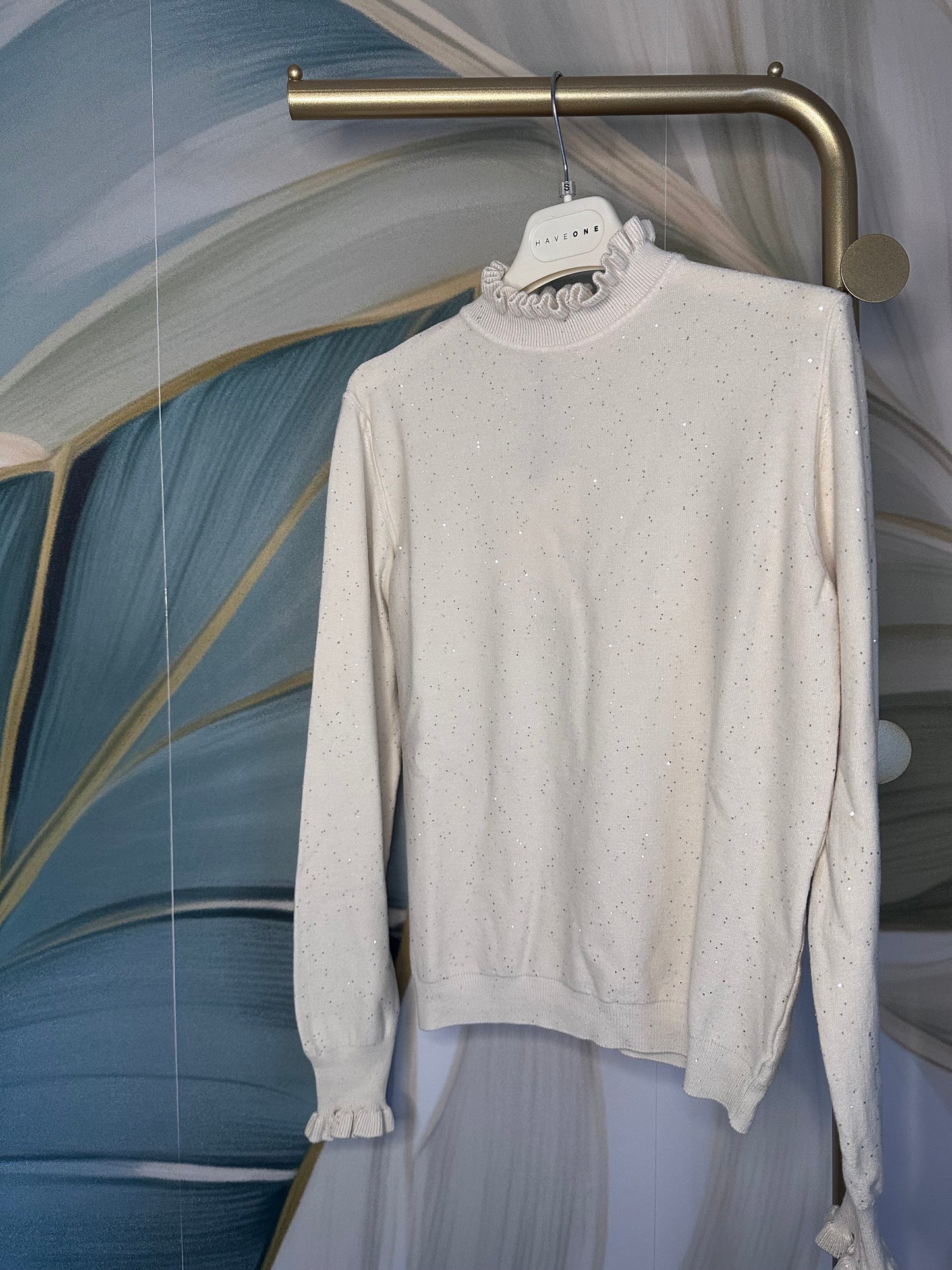 Maglia micro paillettes rouches Haveone