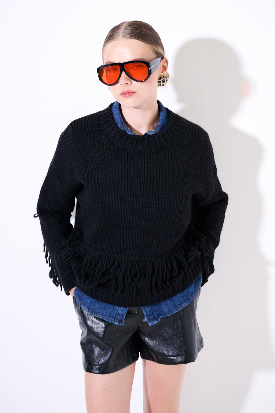 Paricollo over con frange KIKISIX