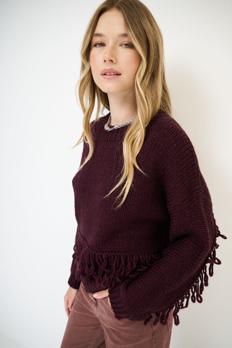 Paricollo over con frange KIKISIX