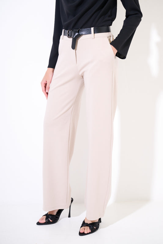 Pantaloni punto Milano beige KIKISIX