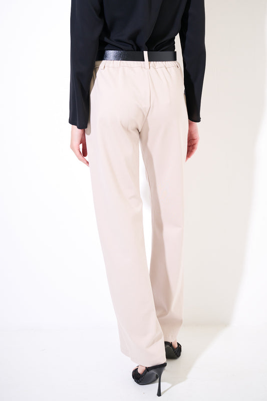 Pantaloni punto Milano beige KIKISIX