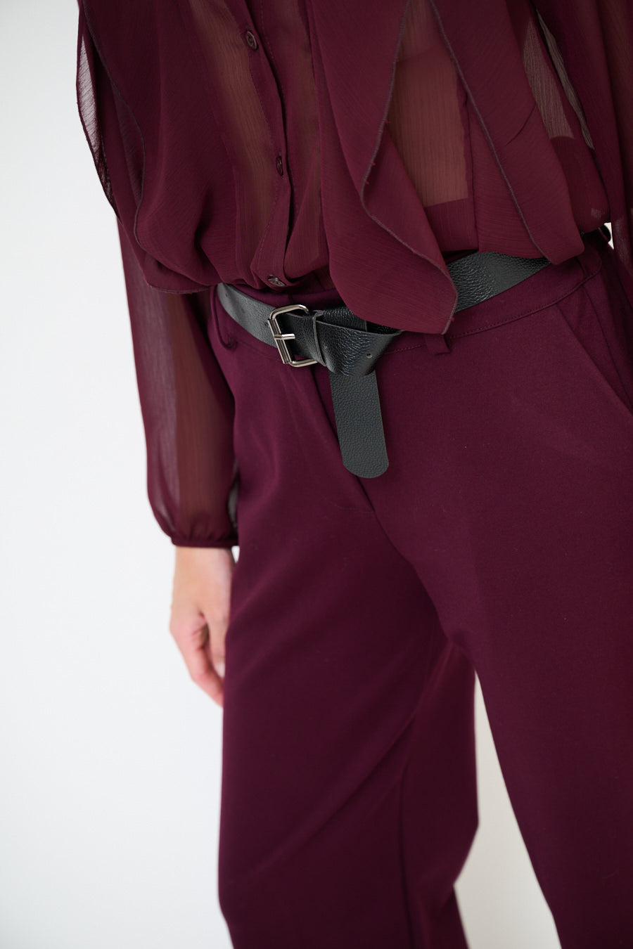 Pantaloni punto Milano borgogna KIKISIX