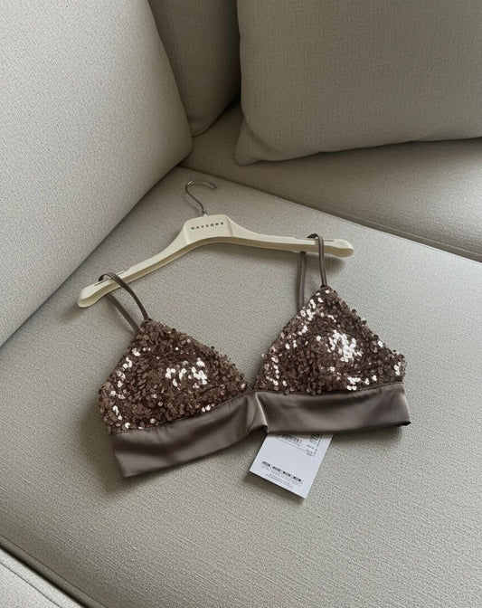 Bralette pailettes Haveone - Bronzo