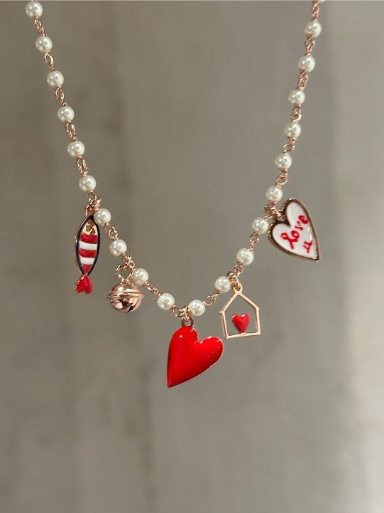 Girocollo rosario palette rosso