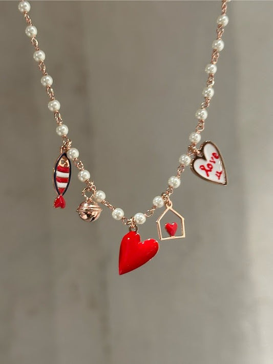 Girocollo rosario palette rosso