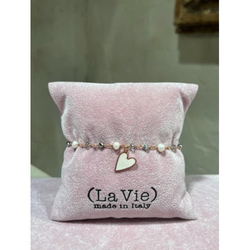 Bracciale rosario pietre naturali e cuore